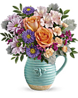 Teleflora's Busy Bee Pitcher Bouquet