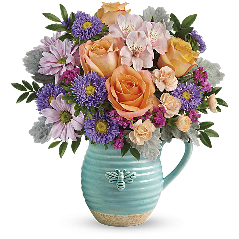Busy Bee Pitcher Bouquet
