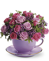 Teacup of Roses Sympathy Bouquet