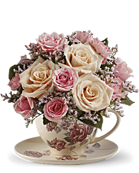 Teleflora's Victorian Teacup Bouquet Flower Arrangement