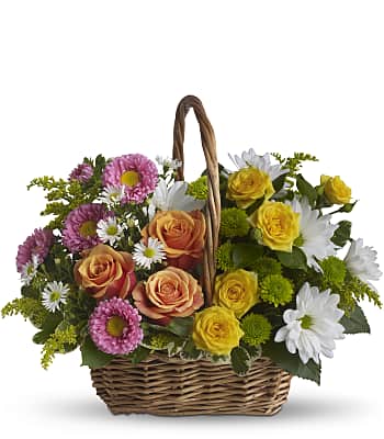 Sweet Tranquility Basket Flowers