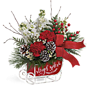 Teleflora's Christmas Day Sleigh Bouquet Flowers