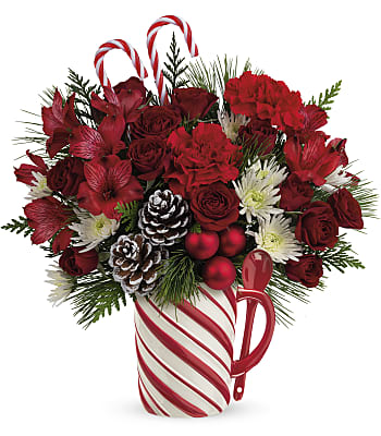 Teleflora's Send a Hug Sweet Stripes Bouquet Flowers