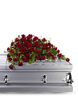 Red , Roses , Red Rose Reverence Casket Spray , Same Day Flower Delivery By Teleflora