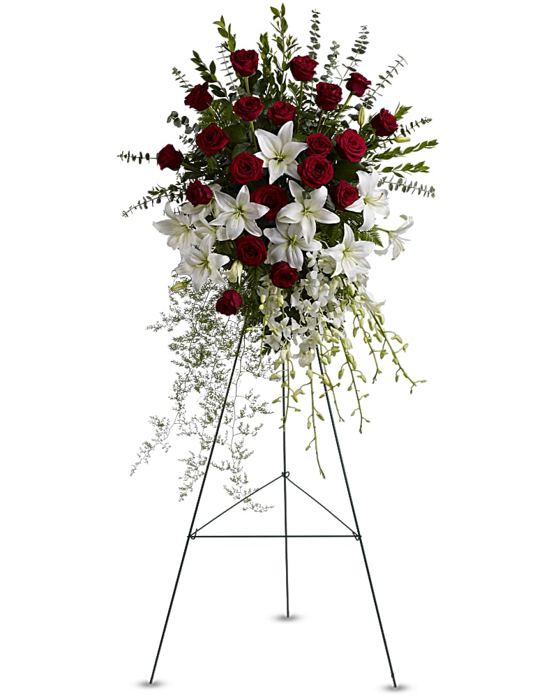 Lily And Rose Tribute Spray Sympathy Arrangement Teleflora