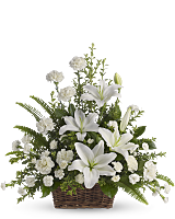 Peaceful White Lilies Basket
