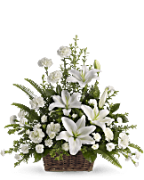 Peaceful White Lilies Basket