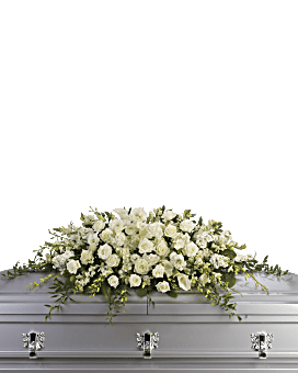 White , Mixed Bouquets , Purity And Peace Casket Spray , Same Day Flower Delivery By Teleflora