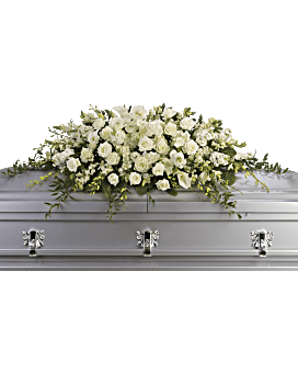 Arrangement floral de condoléances gerbe de cercueil Pureté et paix (arrangement floral)
