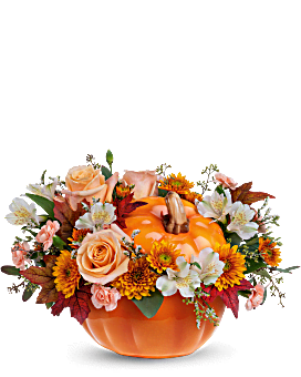 Arrangement floral et bouquet de fleurs Place à la citrouille de Teleflora