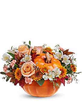 Arreglo floral con ramo de calabazas Hello de Teleflora