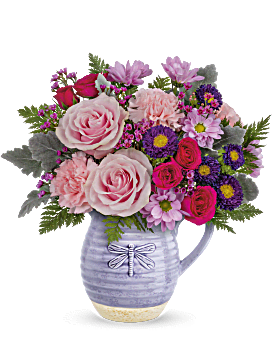 Teleflora's Playful Pitcher Bouquet