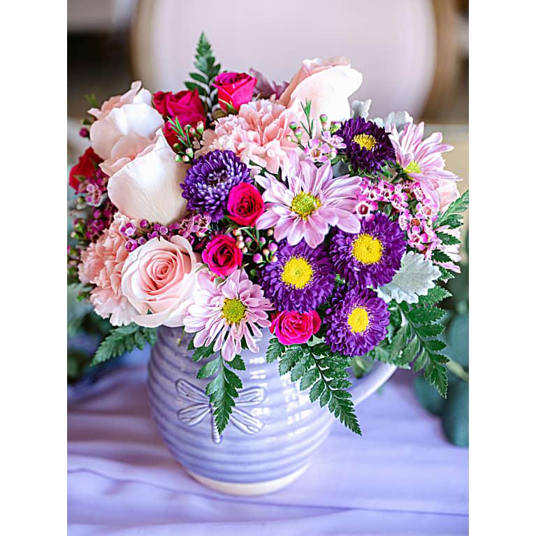 Playful Pitcher Bouquet