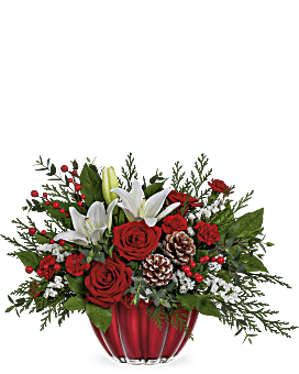 Teleflora's Vibrant Christmas Centerpiece Bouquet