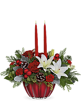 Bouquet centre de table Noël joyeux de Teleflora