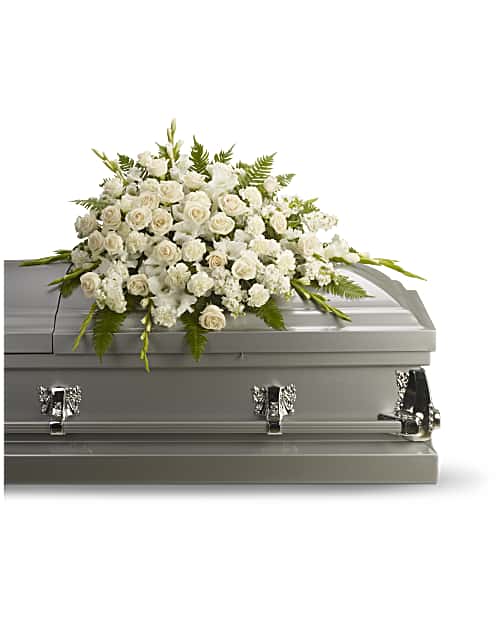 Silken Serenity Casket Spray Sympathy Arrangement - Teleflora