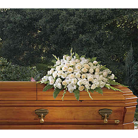 Silken Serenity Casket Spray Sympathy Arrangement - Teleflora
