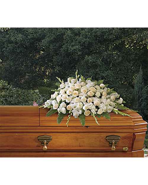 Silken Serenity Casket Spray Sympathy Arrangement - Teleflora