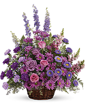 Multi-Colored , Mixed Bouquets , Gracious Lavender Basket , Same Day Flower Delivery By Teleflora