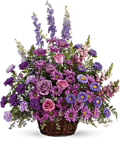 Gracious Lavender Basket Flowers