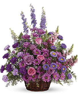Gracious Lavender Basket Basket Arrangement