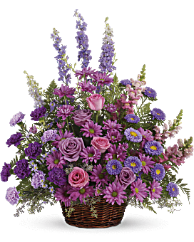 Gracious Lavender Basket Basket Arrangement