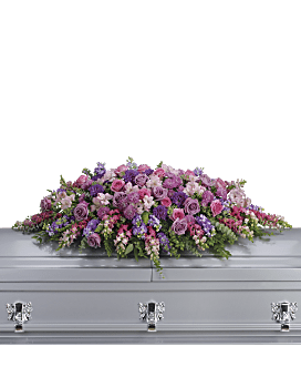 Lavender Tribute Casket Spray Sympathy Arrangement