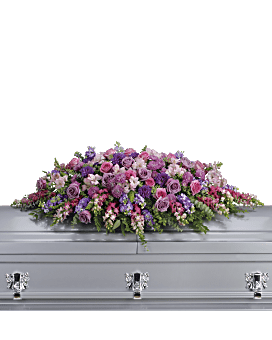 Lavender Tribute Casket Spray Sympathy Arrangement