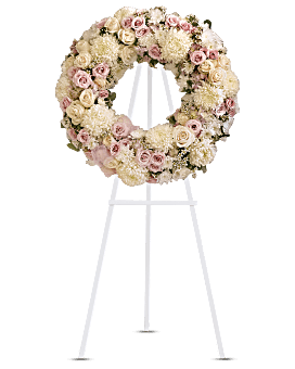 Arrangement de couronne de fleurs de condoléances Paix éternelle