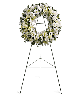 Arrangement de condoléances Couronne de fleurs sérénité