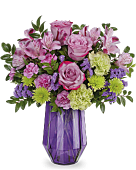 Geometric Rose Bouquet , Mixed Bouquets , Same Day Flower Delivery , Purple , Teleflora