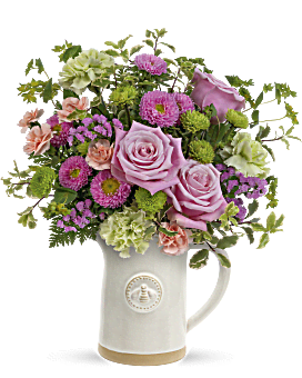 Artisanal Pitcher Bouquet , Mixed Bouquets , Same Day Flower Delivery , Pink , Teleflora