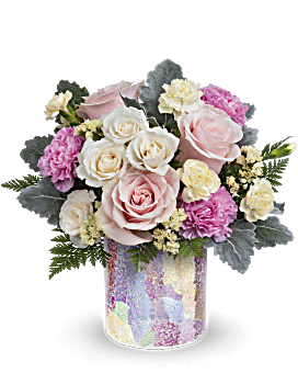 Rosy Quartz Bouquet , Roses , Same Day Flower Delivery , Multi-Colored , Teleflora