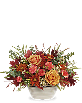 Rustic Harvest Centerpiece , Roses , Same Day Flower Delivery , Multi-Colored , Teleflora