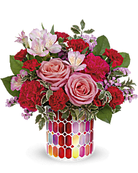 Charming Mosaic Bouquet , Mixed Bouquets , Same Day Flower Delivery , Red , Teleflora