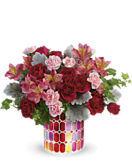 Mosaic Of Love Bouquet , Mixed Bouquets , Same Day Flower Delivery , Red , Teleflora