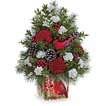 Teleflora's Cardinal In Flight Tree
