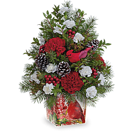 Teleflora's Cardinal In Flight Tree