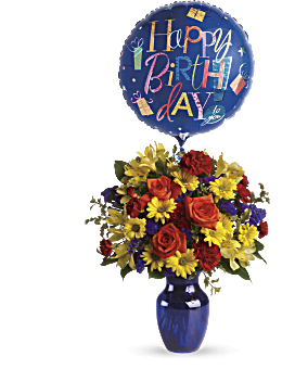 Multi-Colored , Mixed Bouquets , Fly Away Birthday Bouquet , Same Day Flower Delivery By Teleflora