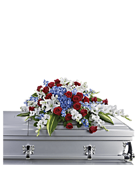 Arrangement floral de condoléances gerbe de cercueil Distinction