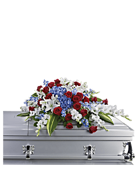 Distinguished Service Casket Spray Sympathy Arrangement