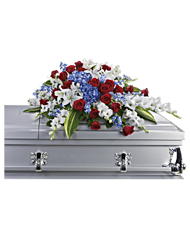 Distinguished Service Casket Spray Sympathy Arrangement