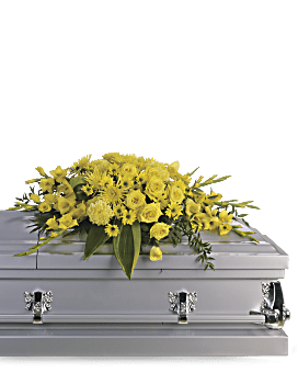 Arrangement floral de condoléances gerbe de cercueil Grâce grandiose 