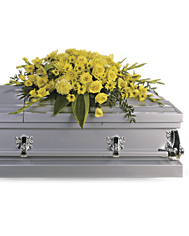 Arrangement floral de condoléances gerbe de cercueil Grâce grandiose 