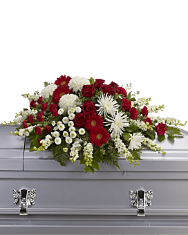 Strength and Wisdom Casket Spray Sympathy Arrangement