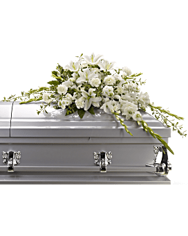 Arrangement floral de condoléances gerbe de cercueil Souvenirs abondants