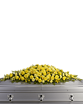 Golden Garden Casket Spray Sympathy Arrangement