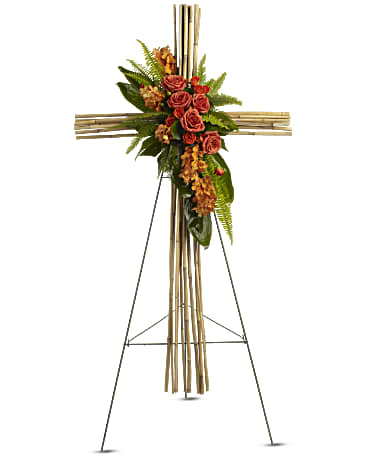 River Cane Cross Sympathy Arrangement Teleflora