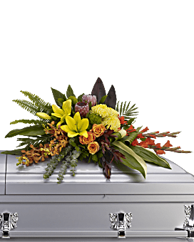 Multi-Colored , Mixed Bouquets , Island Memories Casket Spray , Same Day Flower Delivery By Teleflora