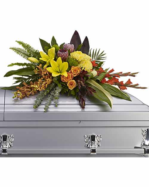 Island Memories Casket Spray Sympathy Arrangement - Teleflora
